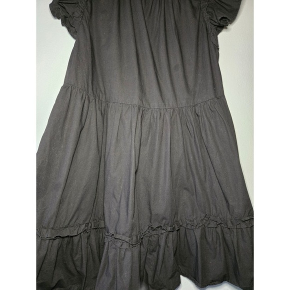 House of Harlow 1960 Black Tiered‎ Babydoll Dress Ruffle Sleeve Cotton | M - Picture 3 of 8